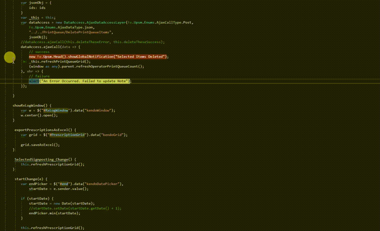 javascript TypeScript Ajax call call always calling Error rather than success on success