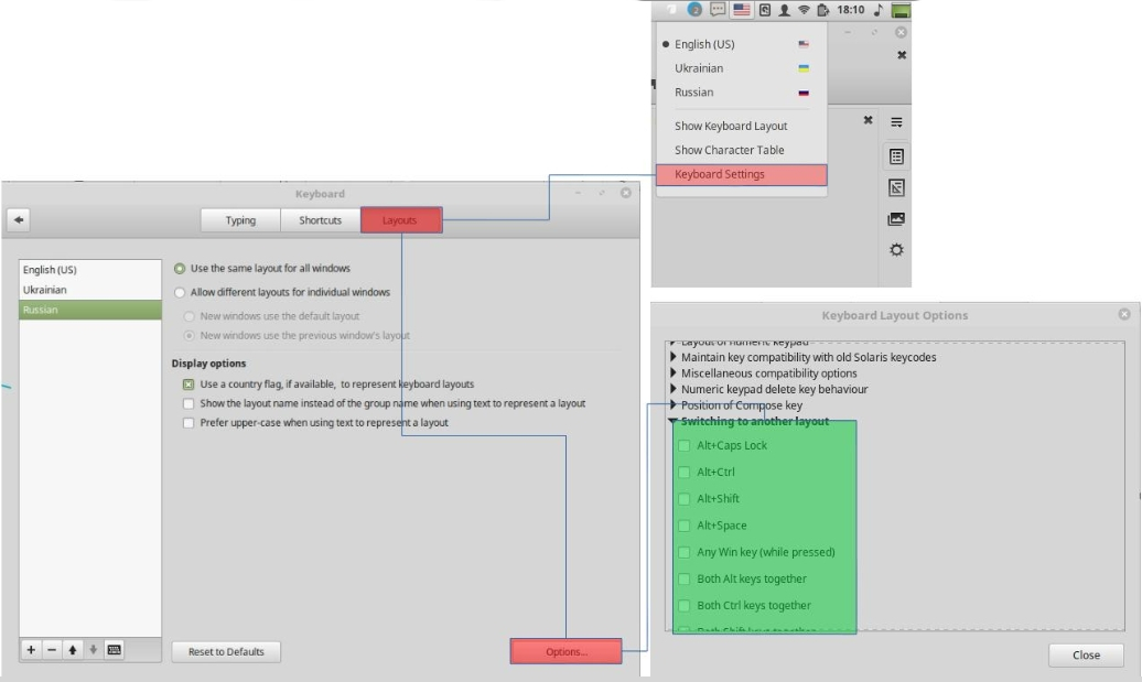 How does one add keyboard languages and switch between them in Linux