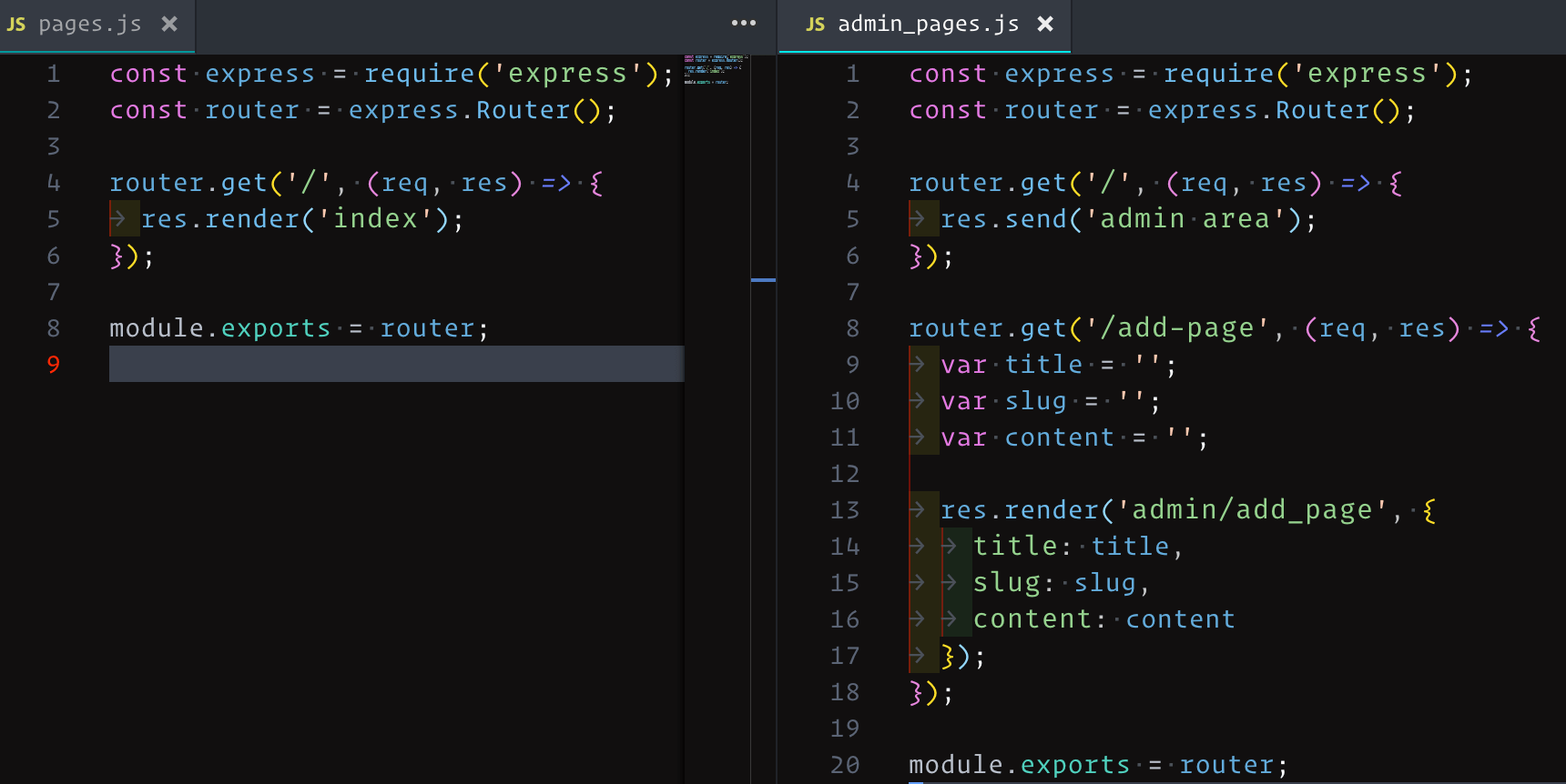 node.js how to load assets in ejs file when you have two different