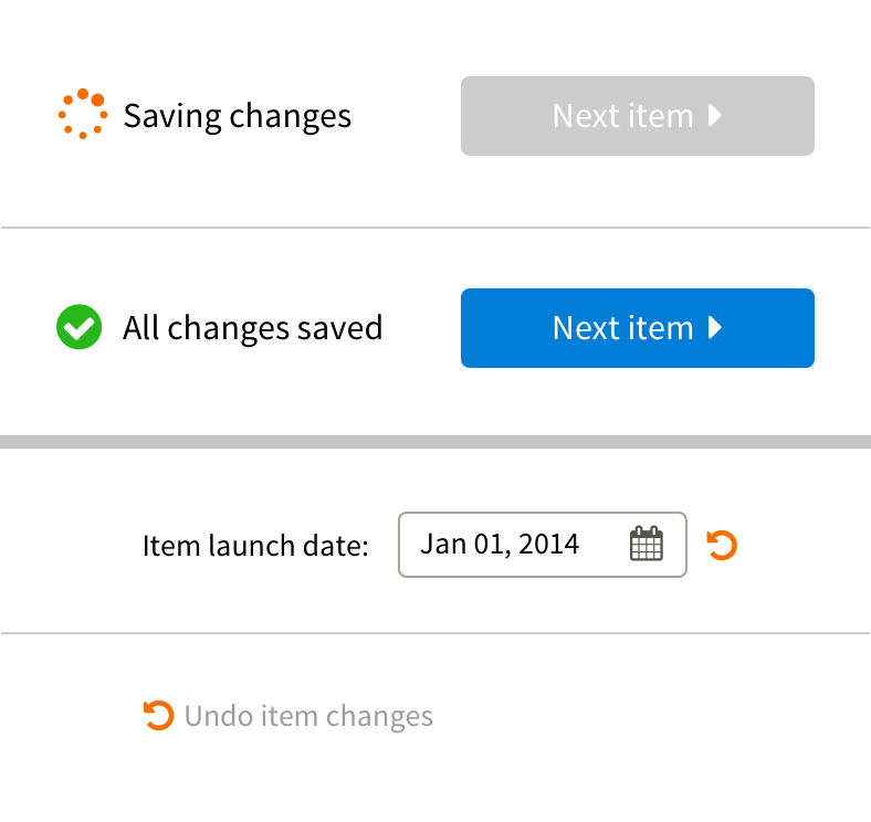 interface UI for autosaving checkboxes and radiobuttons User