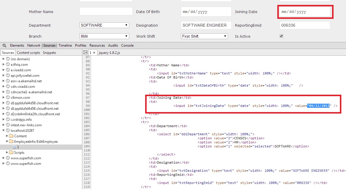 javascript How to set value into HTML5 date field from MVC