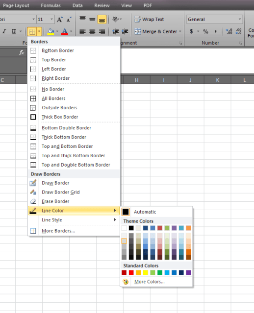 Reset Excel to default borders Stack Overflow
