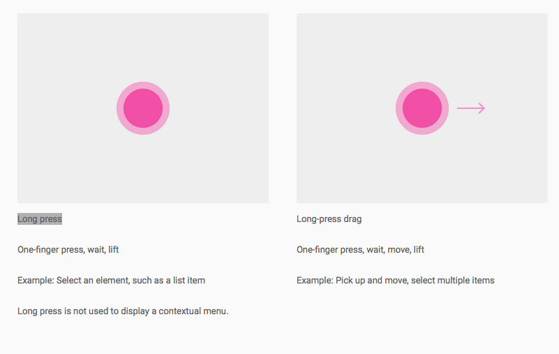 user expectation Terminology Long press or Touch & hold? User