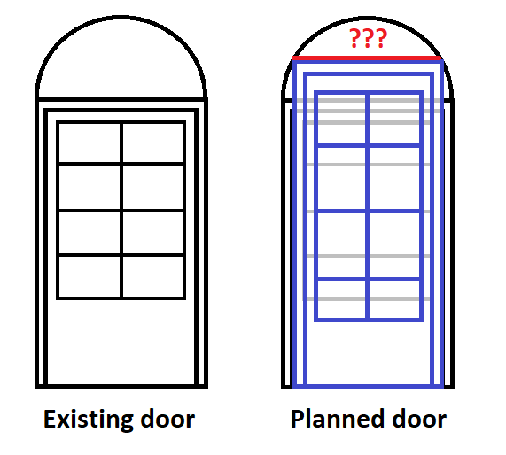 Door installation rectangular door vs round opening Home