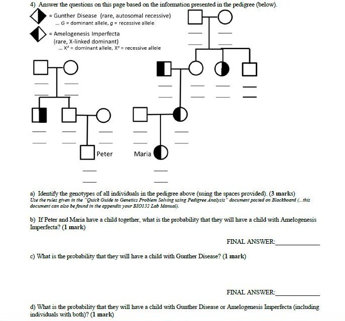 homework PedigreeAnalysis Biology Stack Exchange