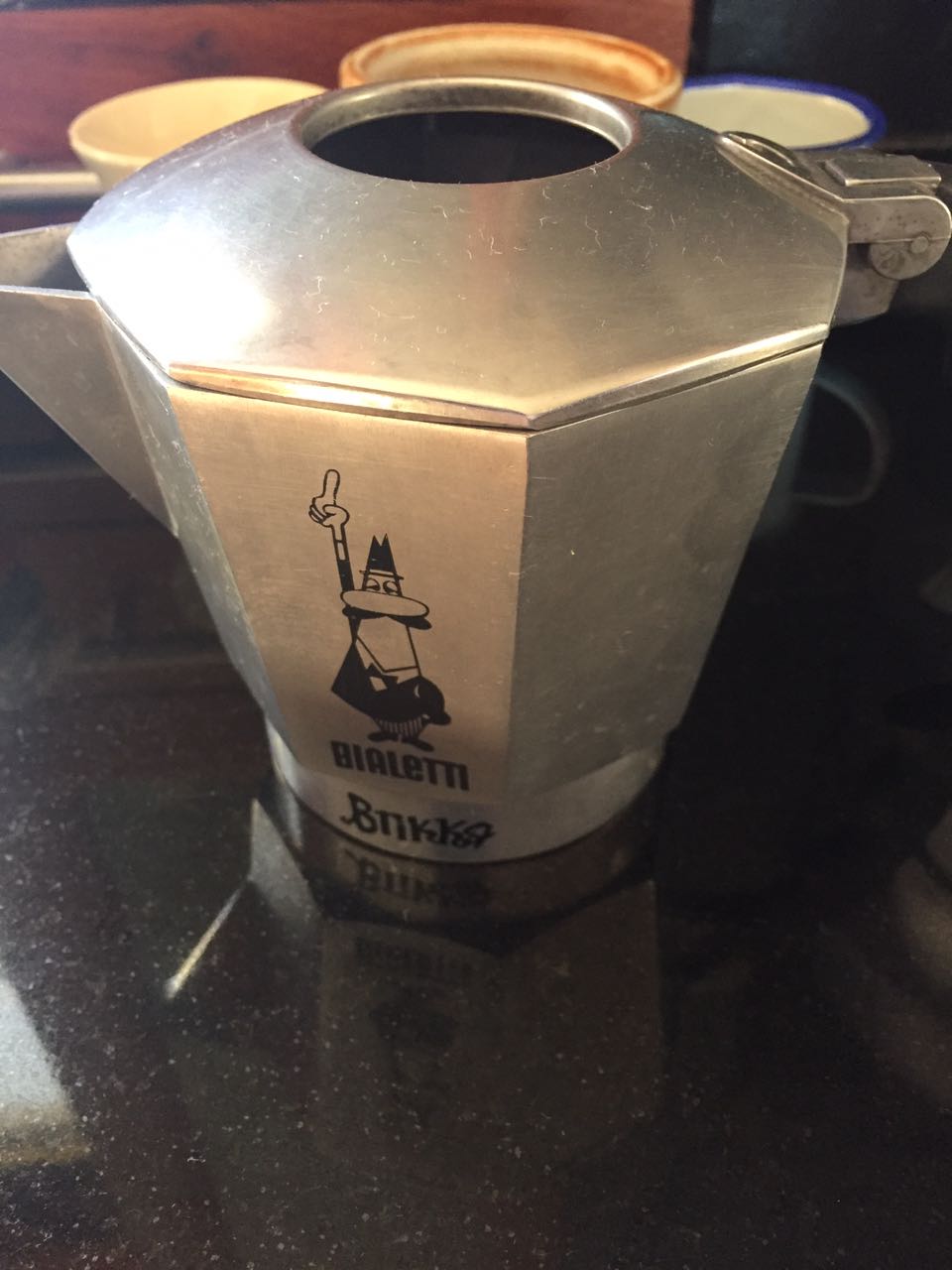 equipment Aluminium moka pot put through dishwasher and then polished