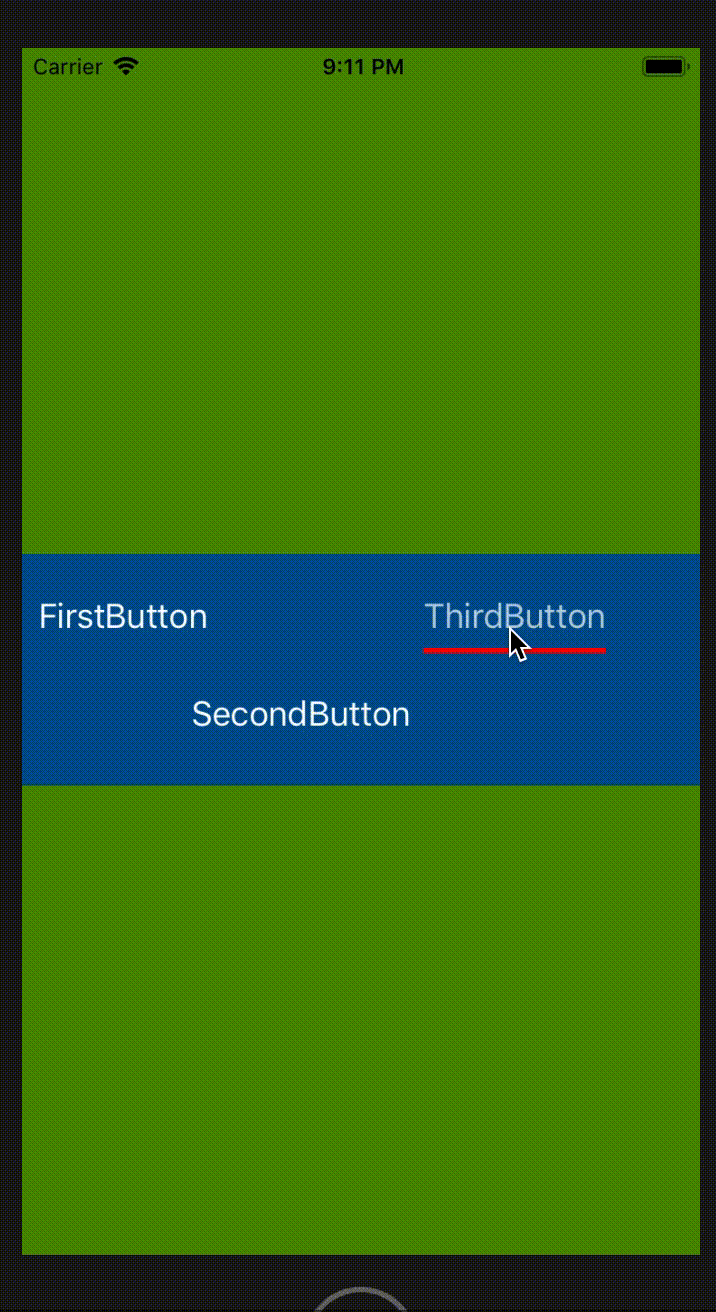IOS/ObjectiveC Center Line under Button Programmatically