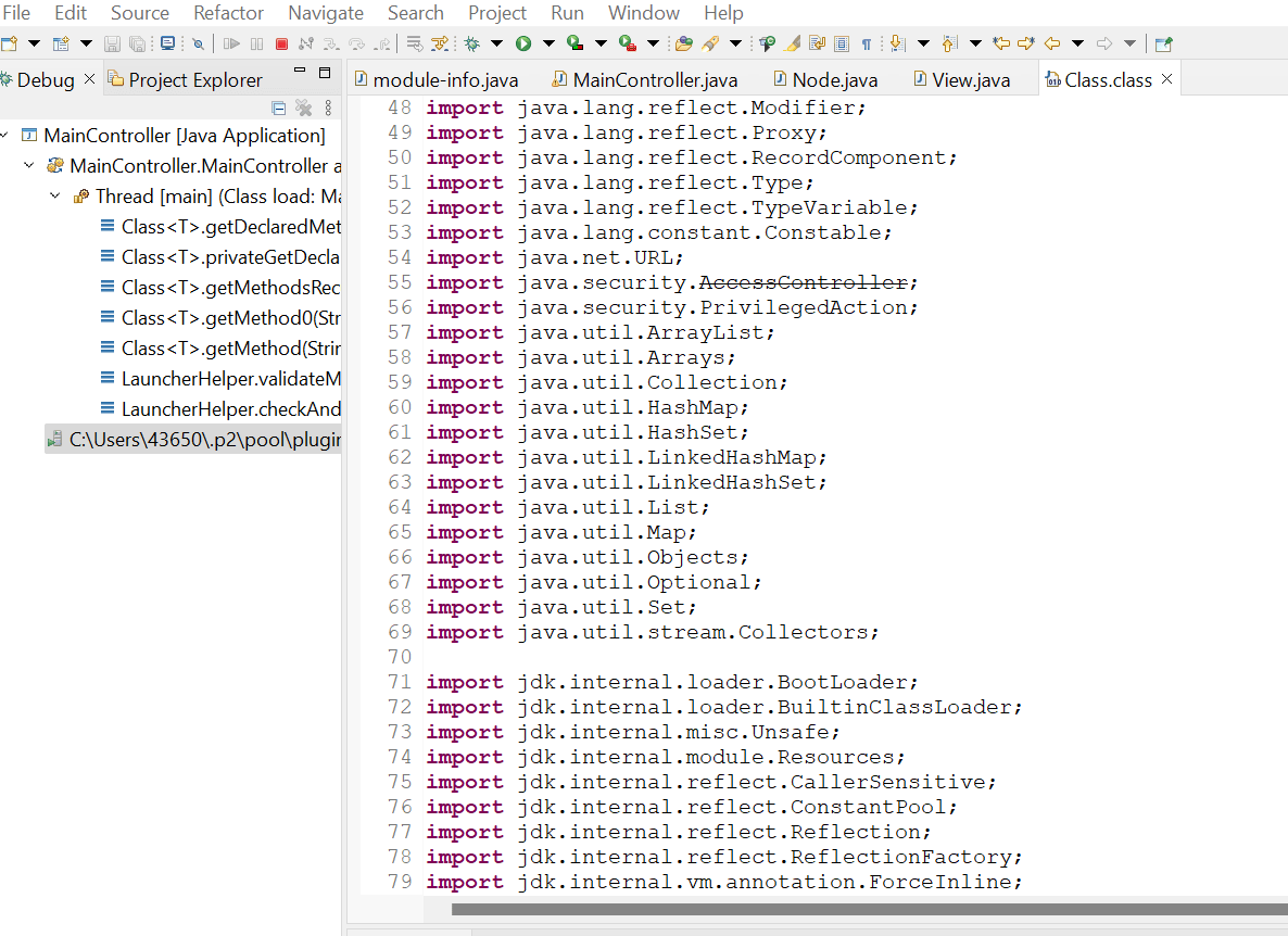 java - Debugging in Eclipse: opens Class.class - Stack Overflow