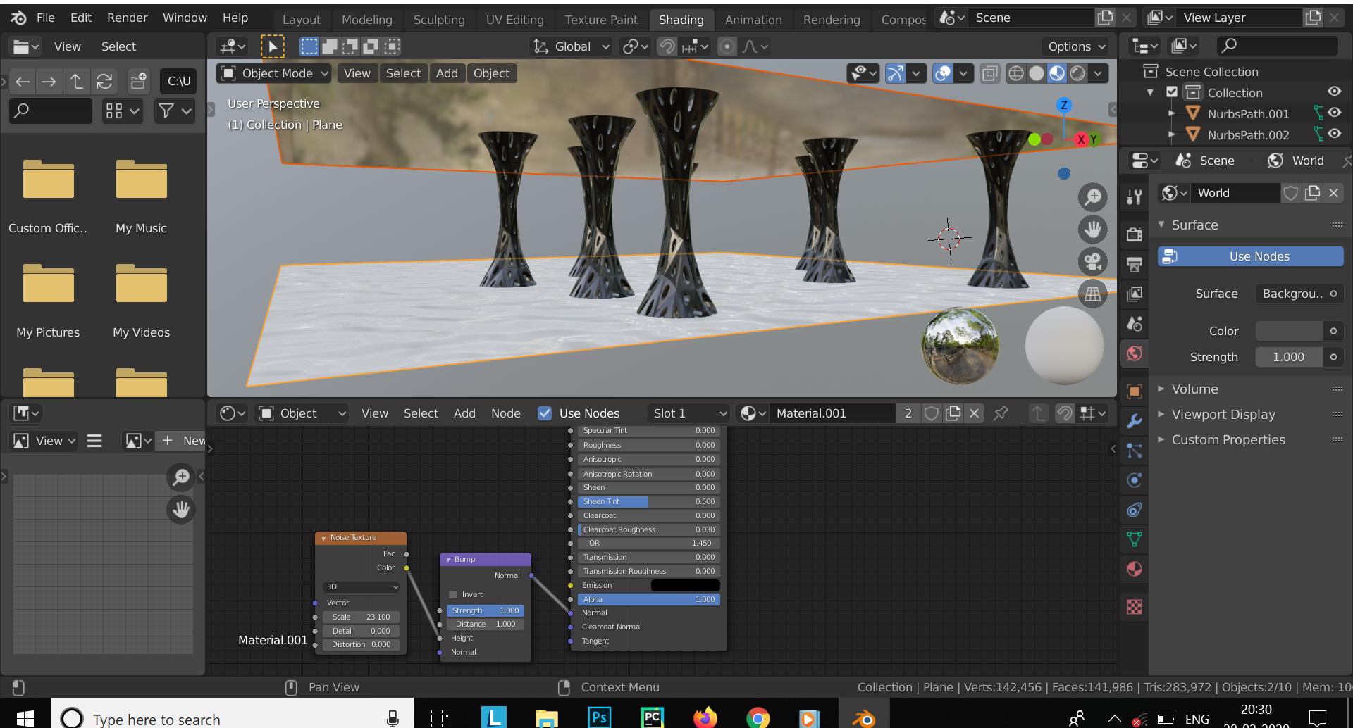 uv Noise texture not working on two planes at same time Blender