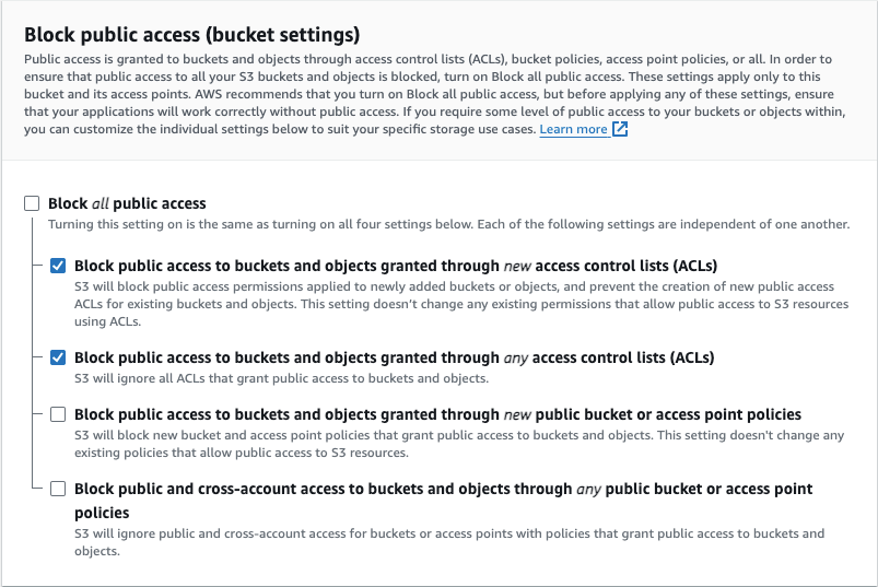 amazon web services I am trying to make my s3 bucket public for react