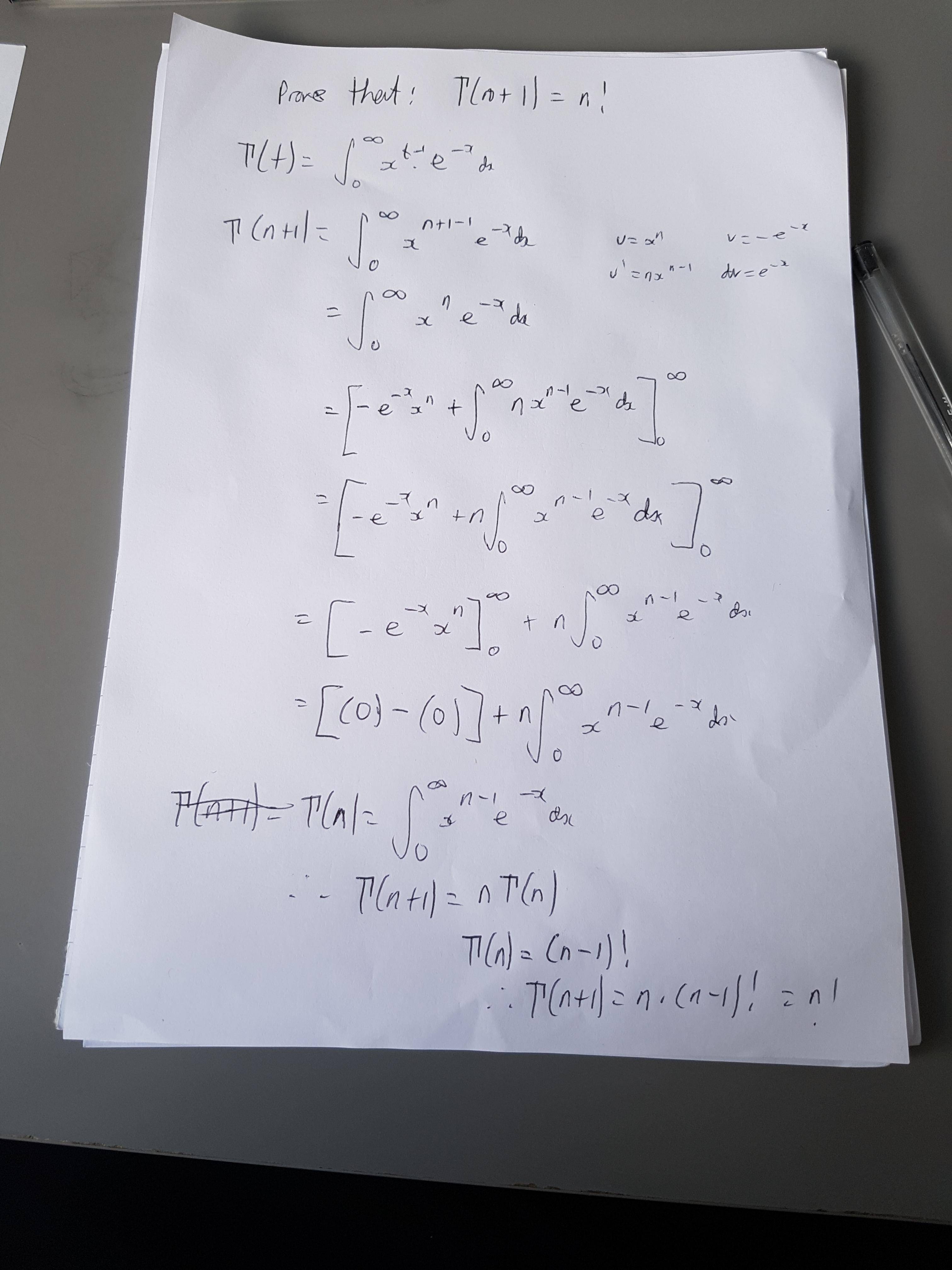 proof verification The Gamma function and factorial satisfy \Gamma