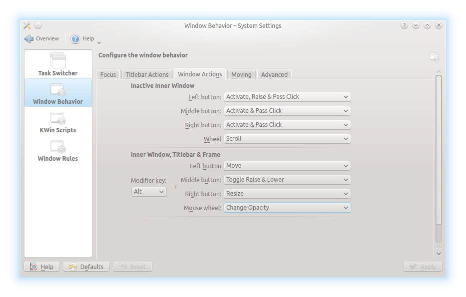 How do I get transparent windows to show all windows beneath them?