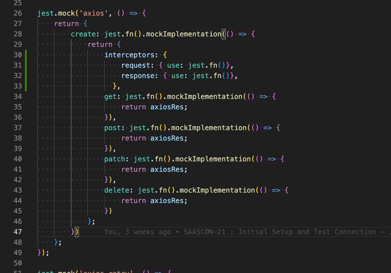 mocking axios interceptor code is not covered in jest Stack Overflow