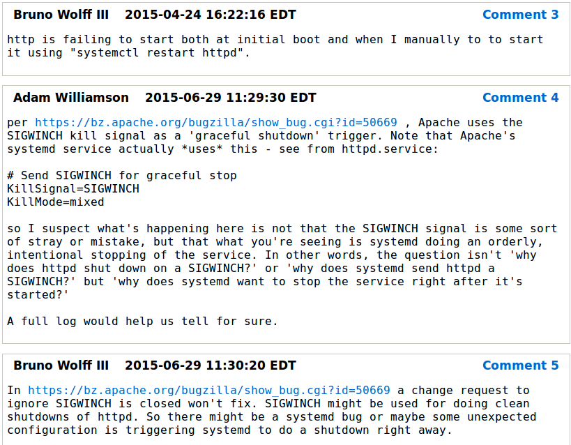 Starting Apache as service quits with SIGWINCH