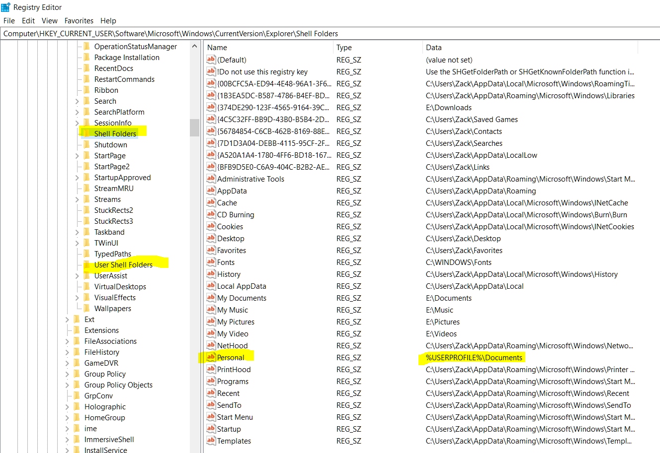 Messed up Windows 10 User Folder Registry Super User