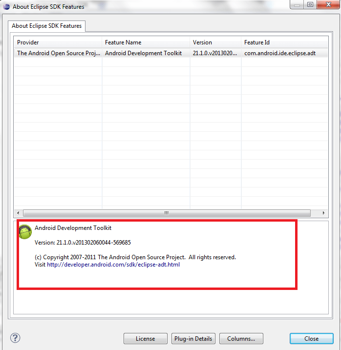 android How to check ADT PlugIn Version? Stack Overflow