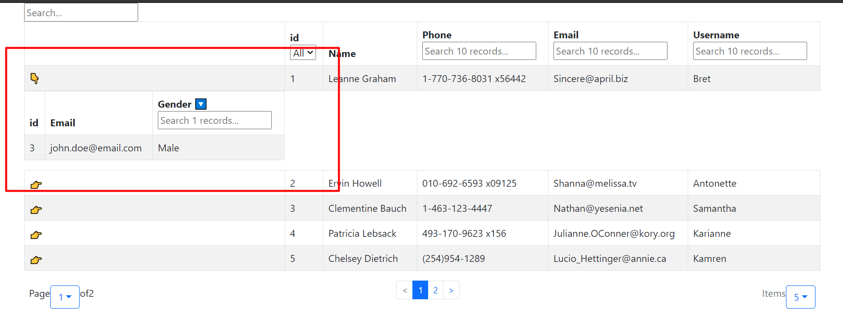 reactjs Create nested table using reacttable v7 Stack Overflow
