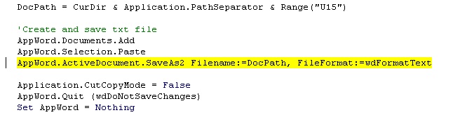 vba ActiveDocument.SaveAs2 not working in Excel 2000 but fine in 2010