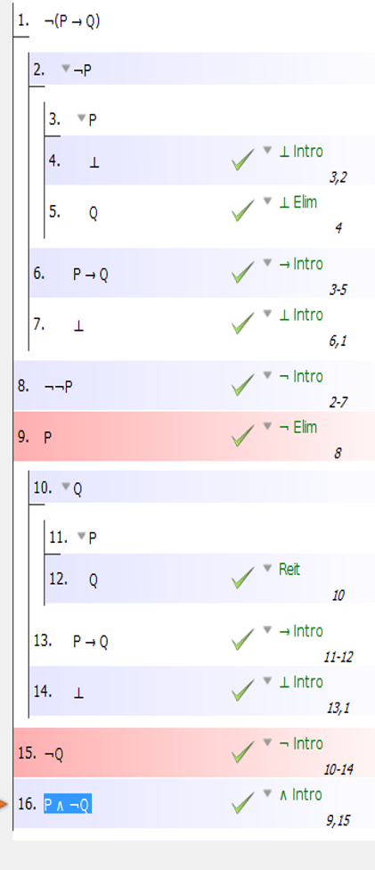 logic - The derivation of negation of conditional statement is