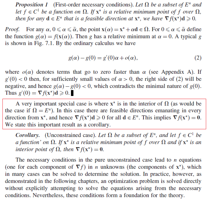 calculus Firstorder necessary condition for relative