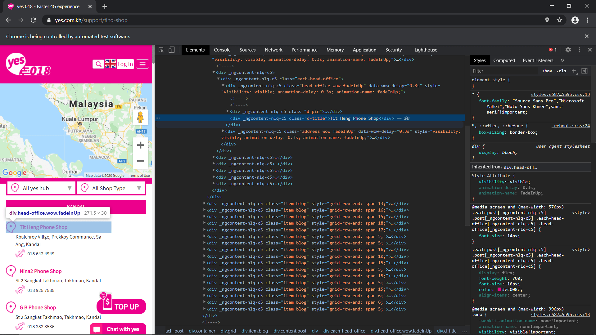 python How to extract the name of the location with Selenium driver
