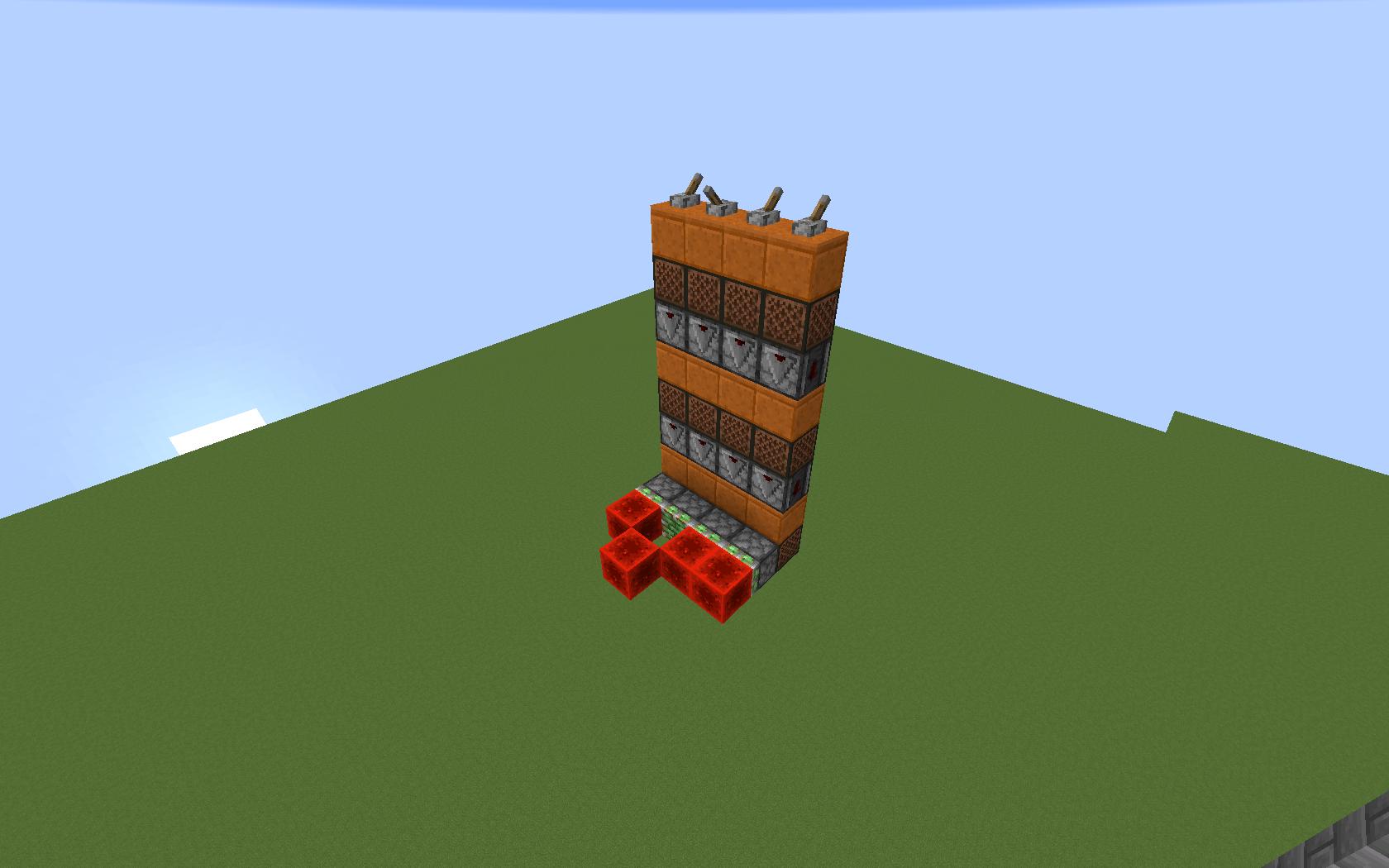 Minecraft How to make one wide tileable, vertical redstone in