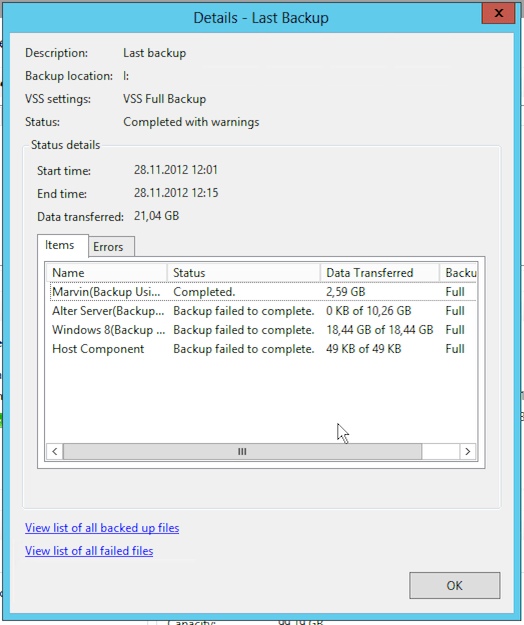 Windows Server Backup fails to backup HyperV VM with "Access is denied
