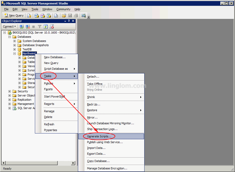 How to extract sql dump from mdf file which is attached to SQL Server