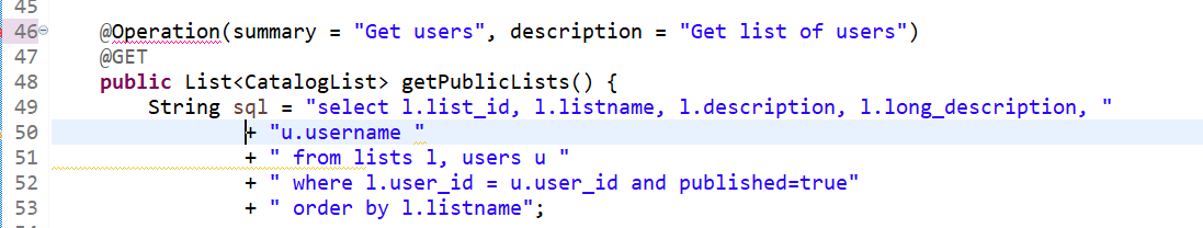 java Documentation for Swagger annotations that work with io.swagger