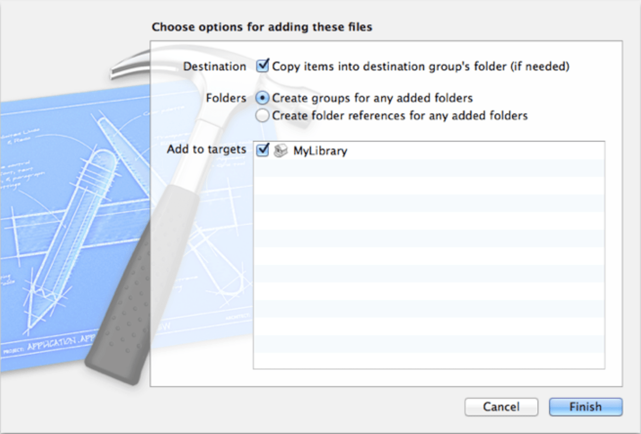ios6 xCode 4.5 Create static library can't copy source files into
