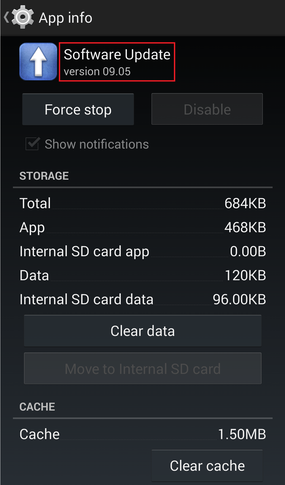 applications Remove "Software Update" app from device Android