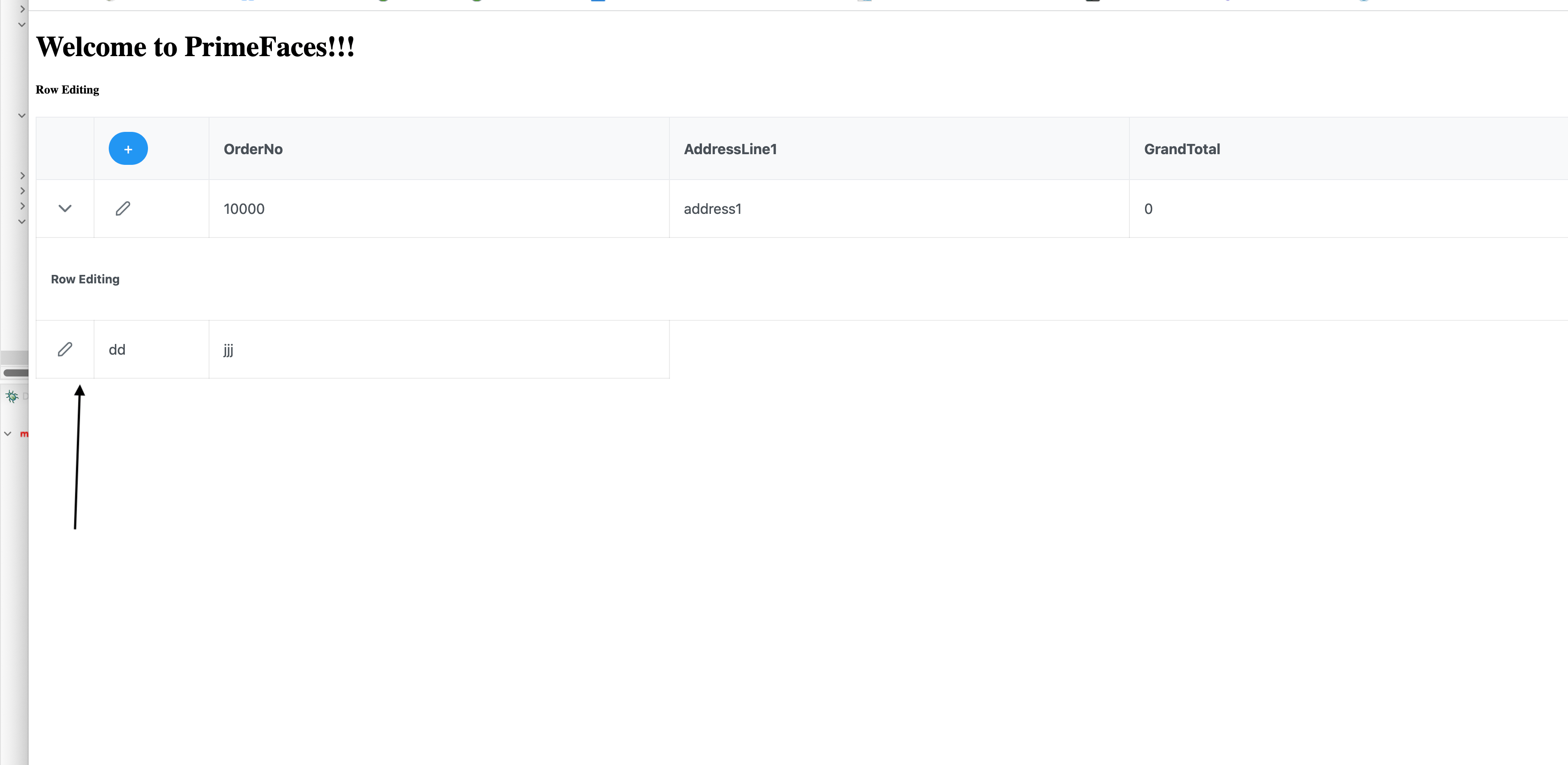 jsf Primefaces nested Datatable RowEdit adding the same sell to