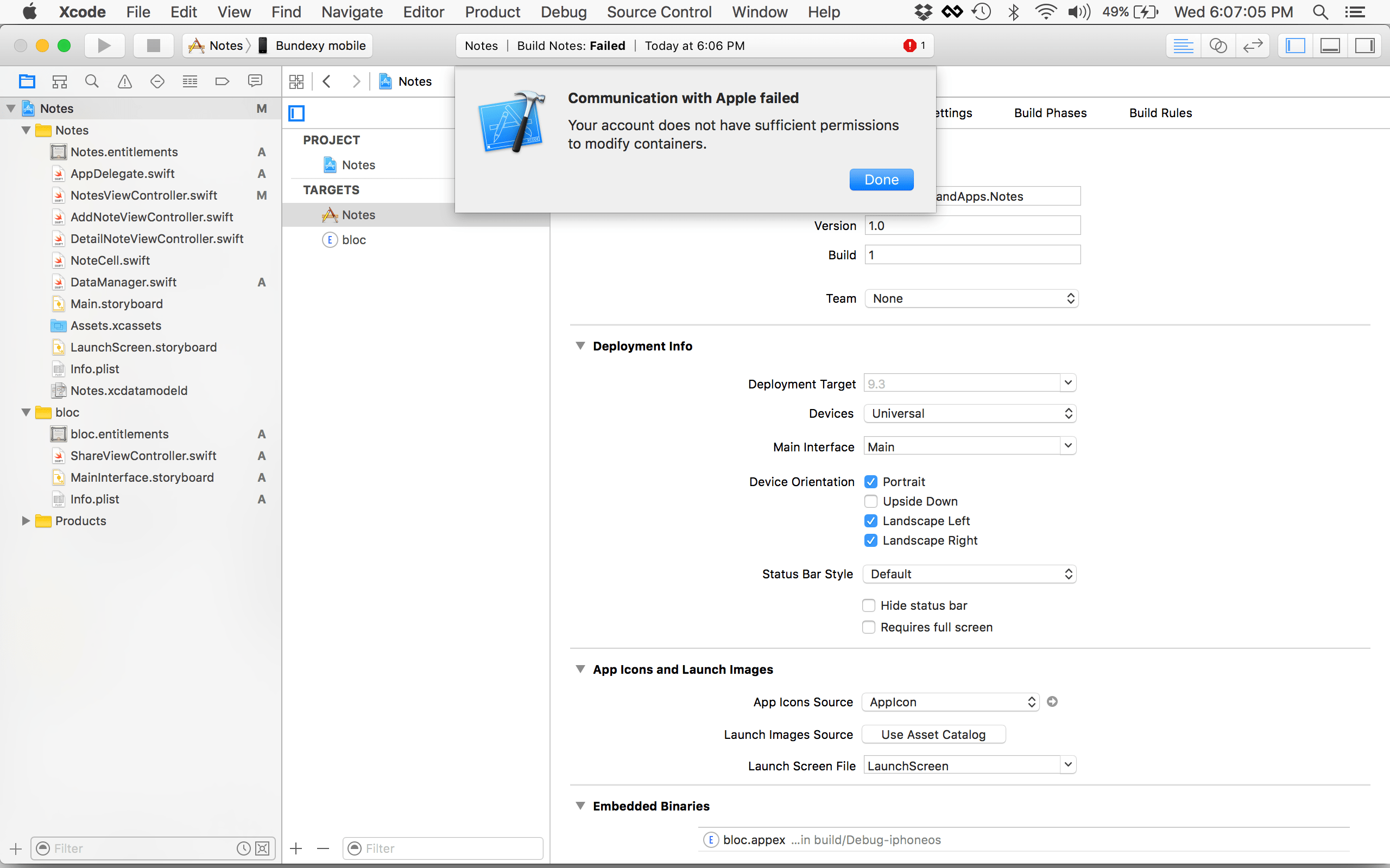 ios Cannot add App Group containers entitlement to App ID Stack