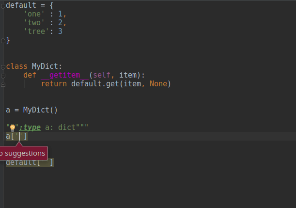 python Pycharm typehints for __getitem__ Stack Overflow