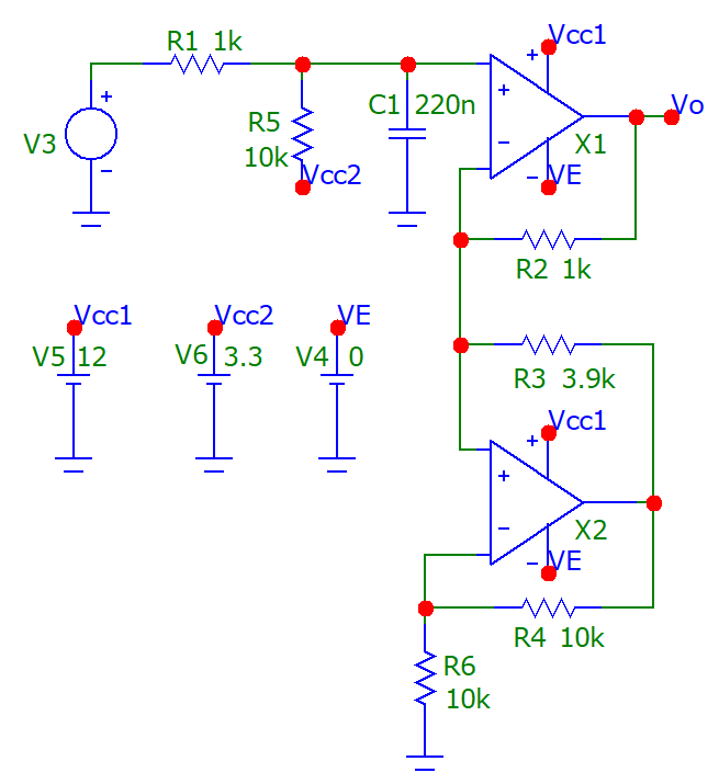 operational amplifier Attenuating opamp circuit with offset