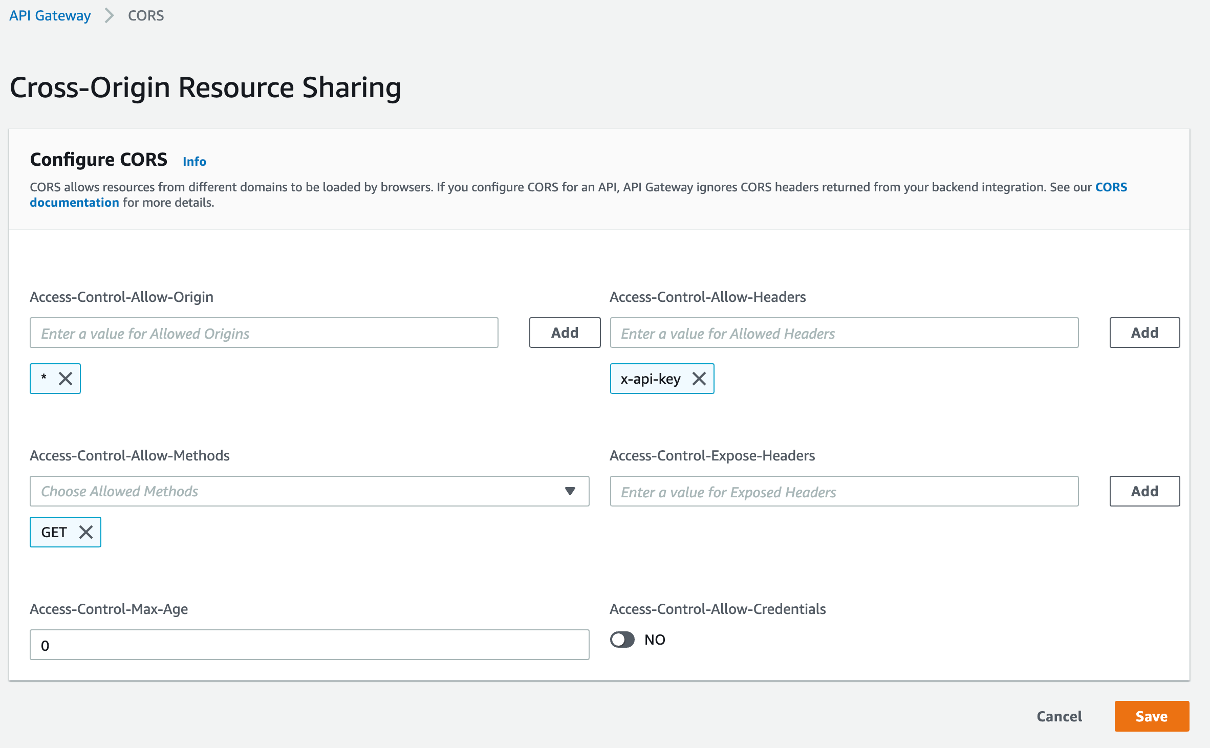 amazon web services API Gateway HTTP API CORS Stack Overflow