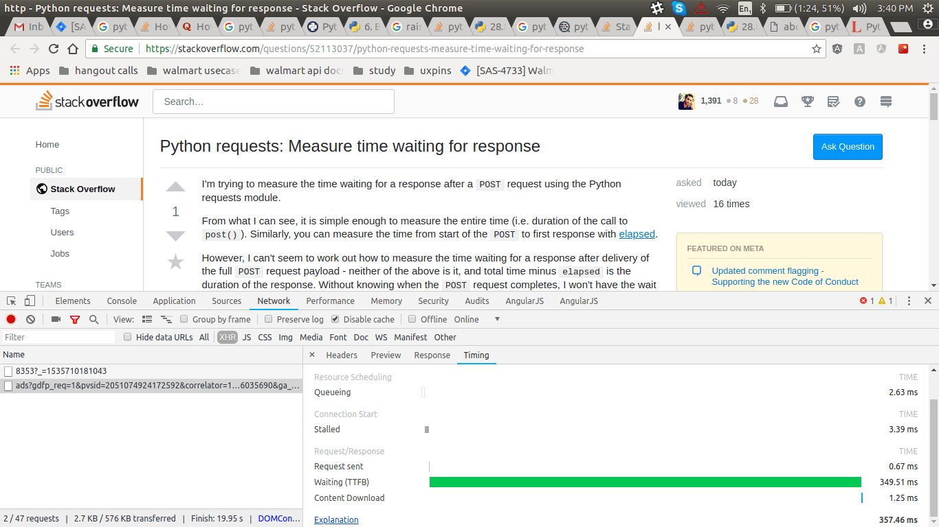 http Python requests Measure time waiting for response Stack Overflow