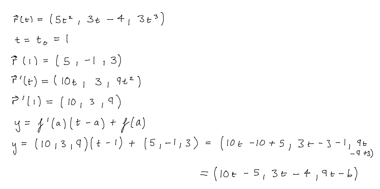 calculus Find the parametric equation for the line that is tangent to