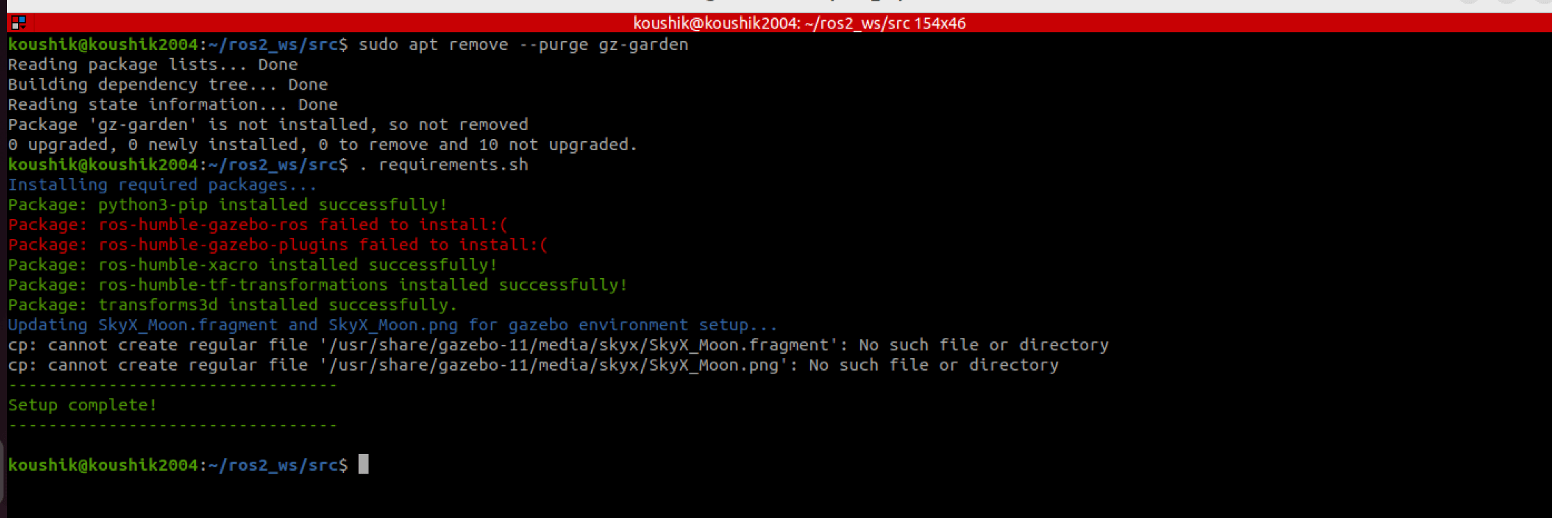 Not able to install gazebo ros and its plugins in ubuntu 22.04 ros 2