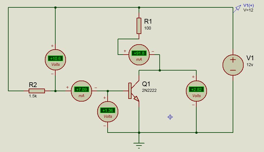 transistors Why base emitter voltage (Vbe) of BJT is not showing as 0.7v in proteus simulation