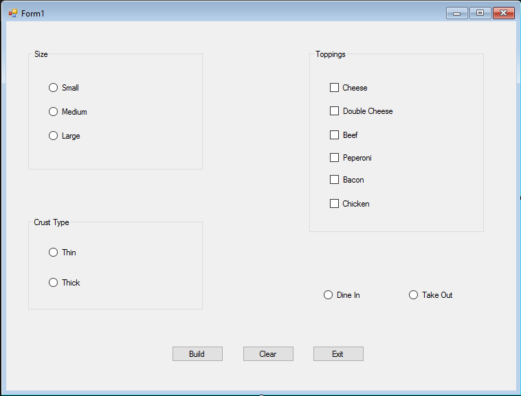 Display selected radio button and check box on a msgbox when button1 is clicked VB
