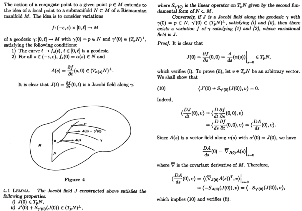 Technical Details in do Carmo's Riemannian Geometry Mathematics Stack