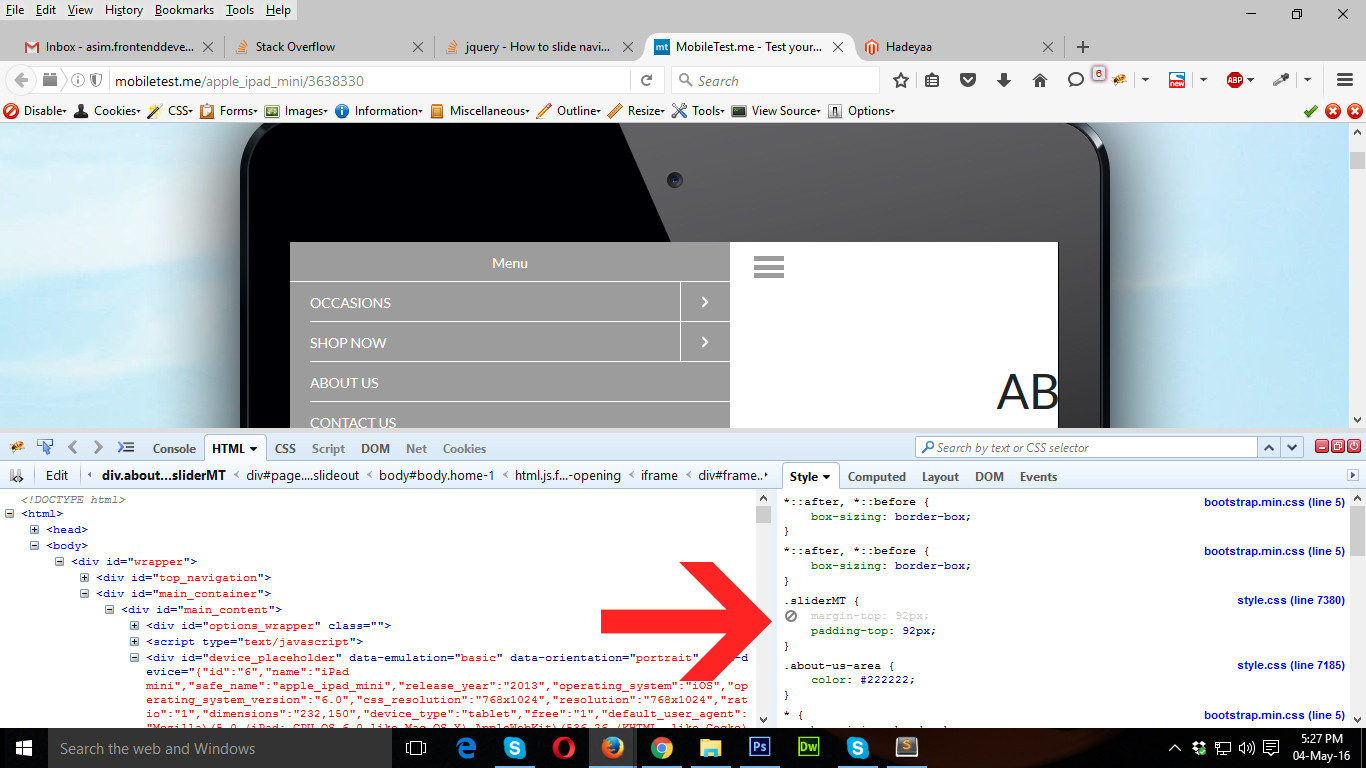 jquery How to slide navigation bar properly Stack Overflow