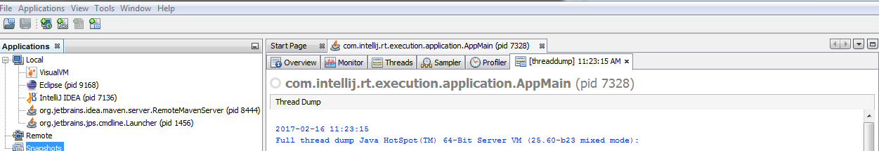 java export thread dump from jvisualvm Stack Overflow