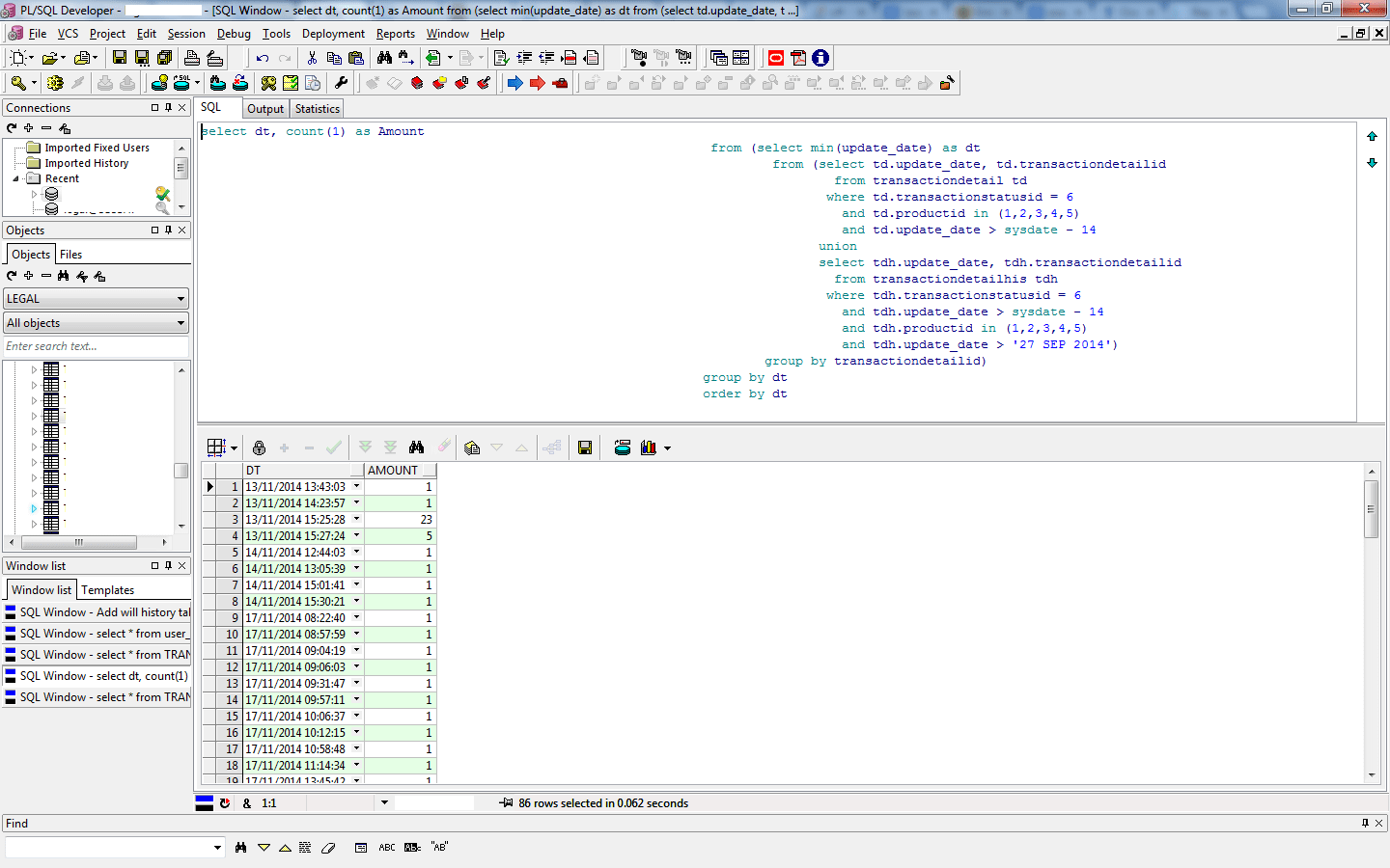c Oracle.ManagedDataAccess.Client.OracleException ORA01722