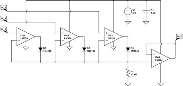Relay/Mosfet circuit for outputting source of highest voltage