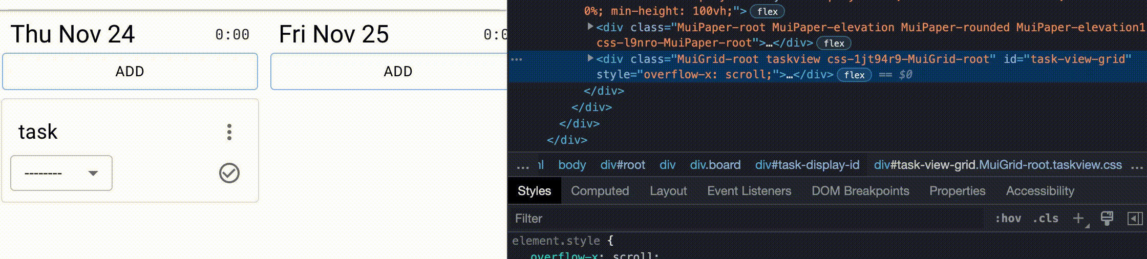 css Disable Scroll When Dragging in MUI Grid Stack Overflow