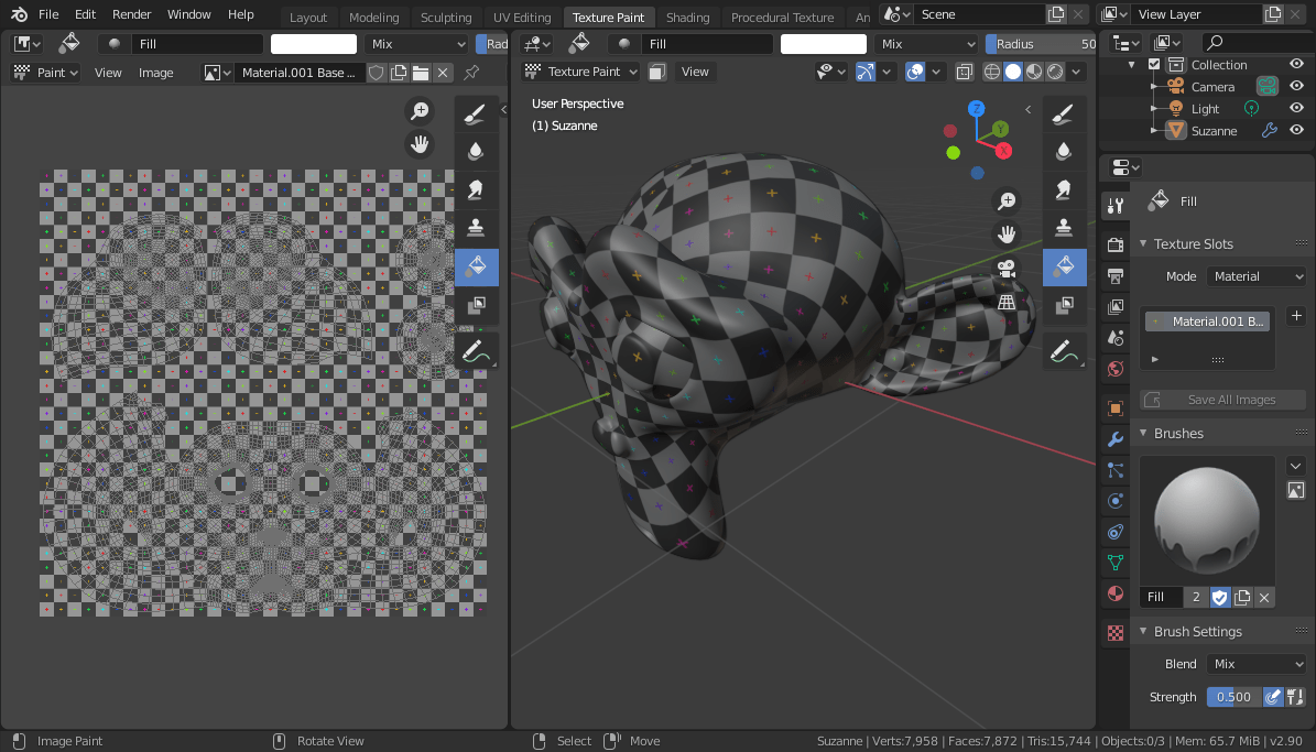 2.8 How to texture paint some elements of mesh only? Blender Stack