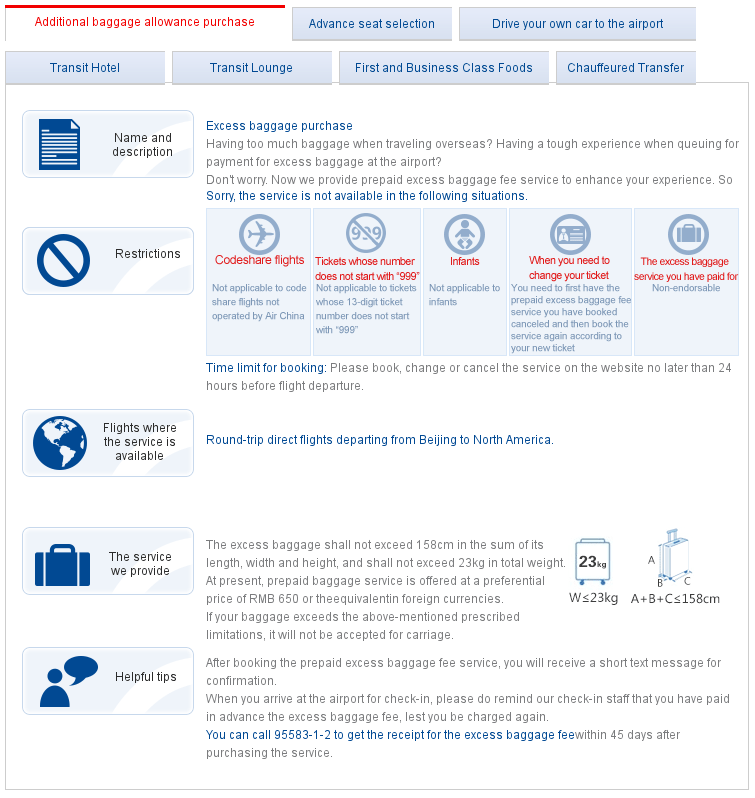 Air China Baggage Limit IUCN Water