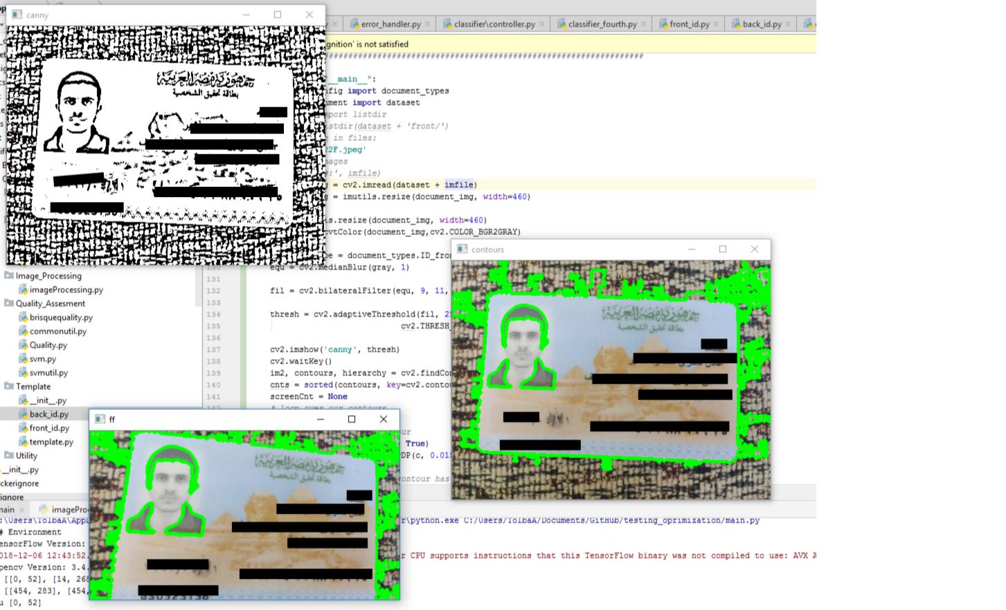 python ID card and wrapping it identification Stack Overflow